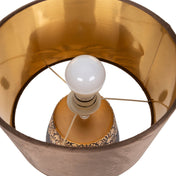 Lampe de table en céramique de luxe faite à la main en beige et gris