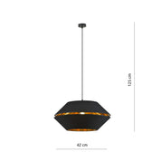 LUNOR 1 Black Gold Pendant Lamp