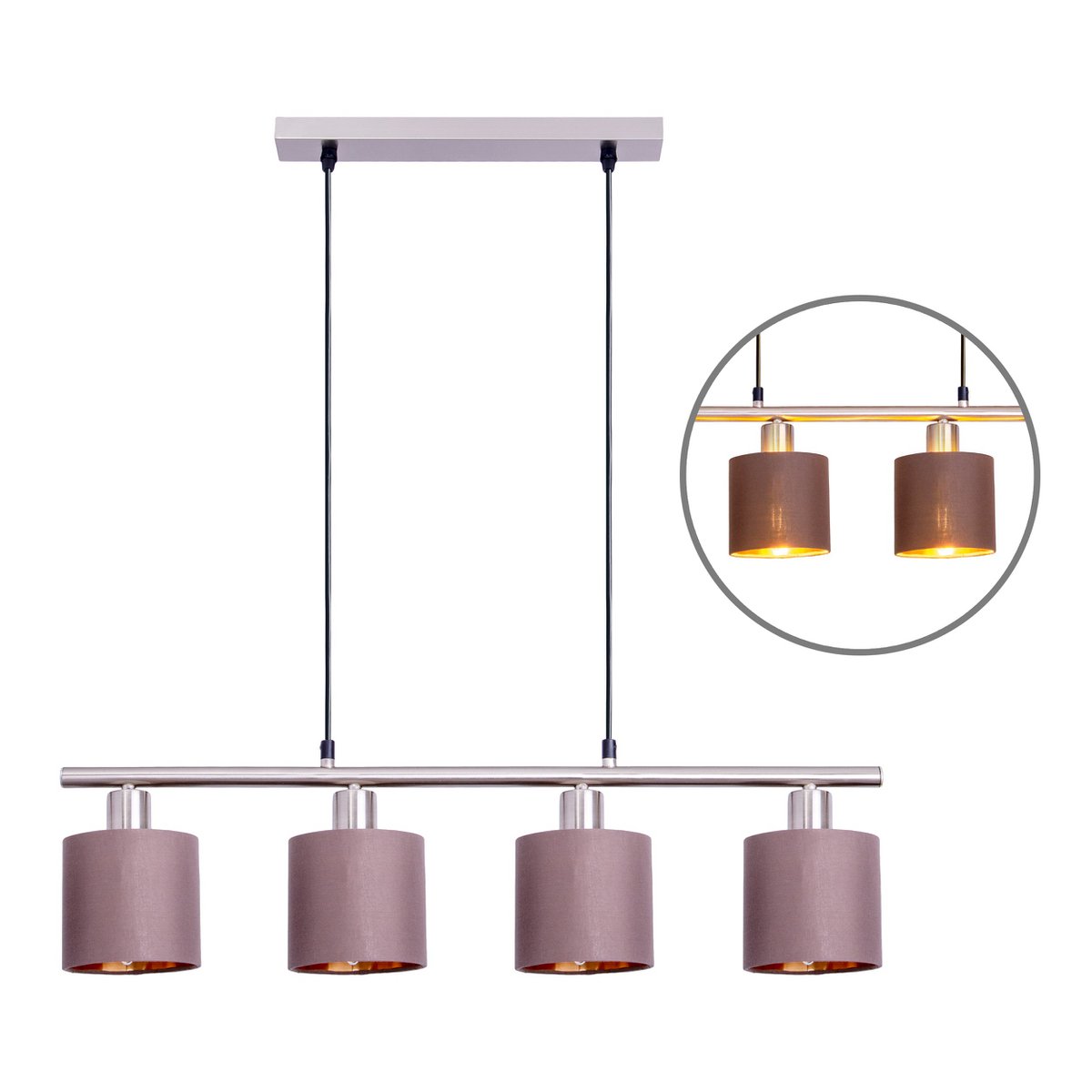 Handcrafted Luxury Pendant Lamp in Natural Satin Finish