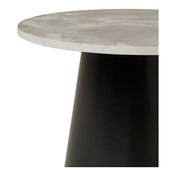 Brito Coffee Table - Coffee table, marble look, grey/black ø60x45 cm