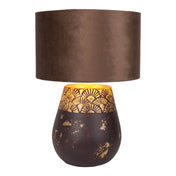 Lampe de table en céramique de luxe faite à la main en beige et gris