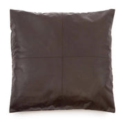 De leren kussenhoes met vier panelen - Choco - 60x60