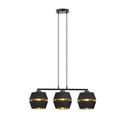 LUNOR 3 Lampe Suspendue Or Noir