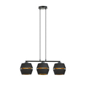 LUNOR 3 Lampe Suspendue Or Noir