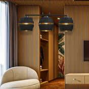 LUNOR 3 Lampe Suspendue Or Noir