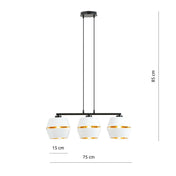 LUNOR 3 Lampe Suspendue en Or Blanc