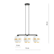 LUNOR 3 White Gold Pendant Lamp