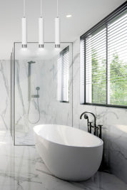 LYONN 3 White Chrome Pendant Lamp