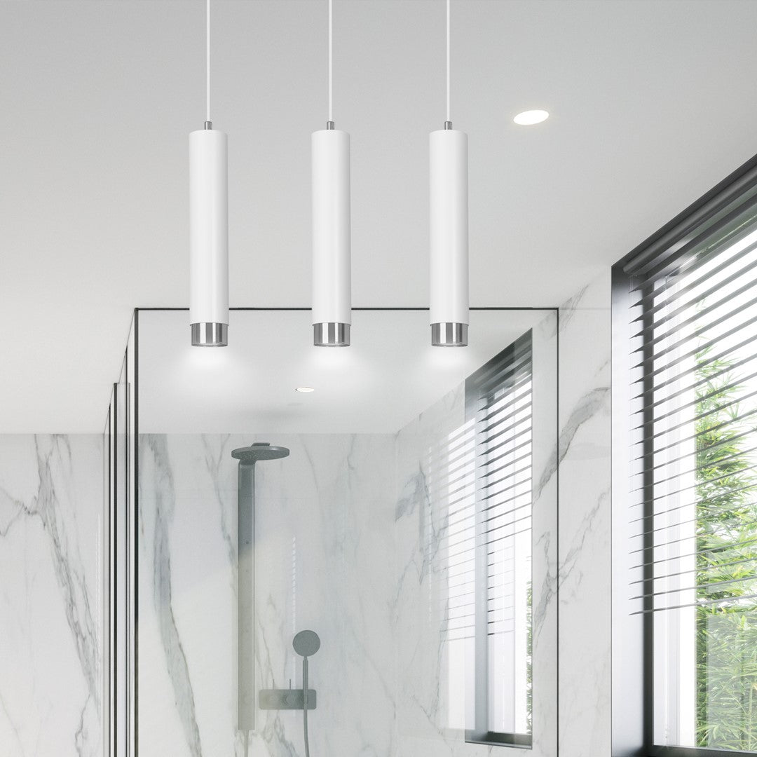 LYONN 3 White Chrome Pendant Lamp