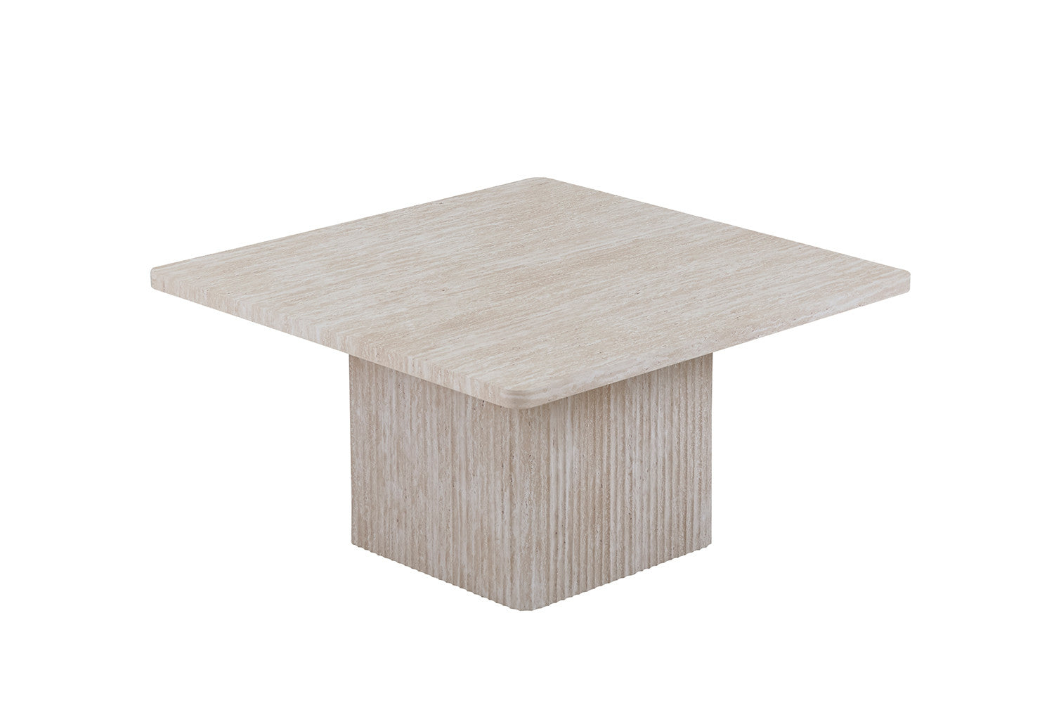 Ensemble de tables basses Serena beige aspect travertin (2 pièces)