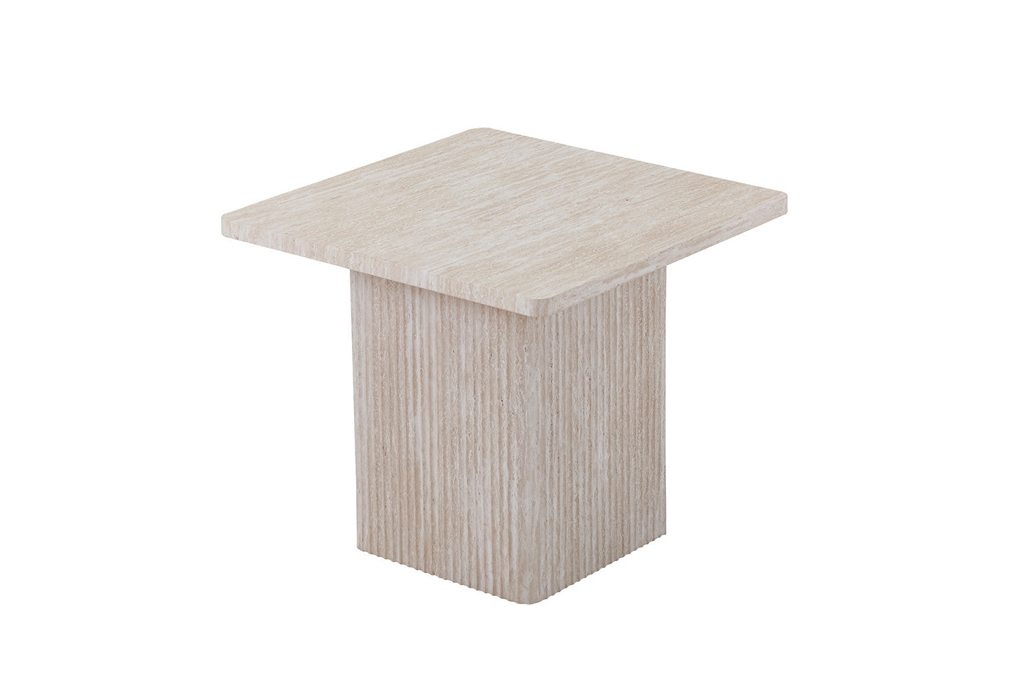 Ensemble de tables basses Serena beige aspect travertin (2 pièces)