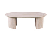 Table basse ovale Elvyn avec travertin beige