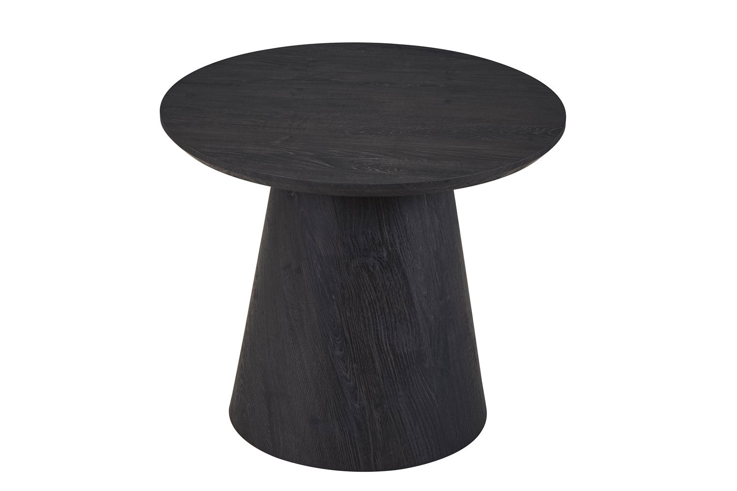 Table d'appoint ronde Mirel – aspect bois brun foncé