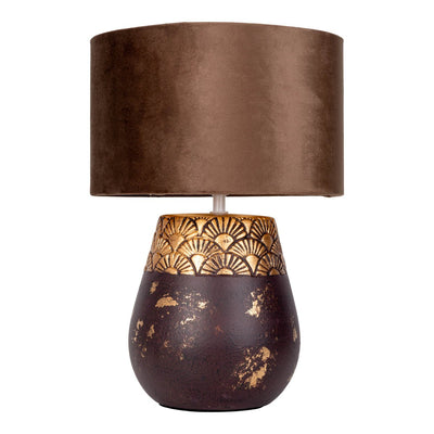 Lampe de table en céramique de luxe faite à la main en beige et gris