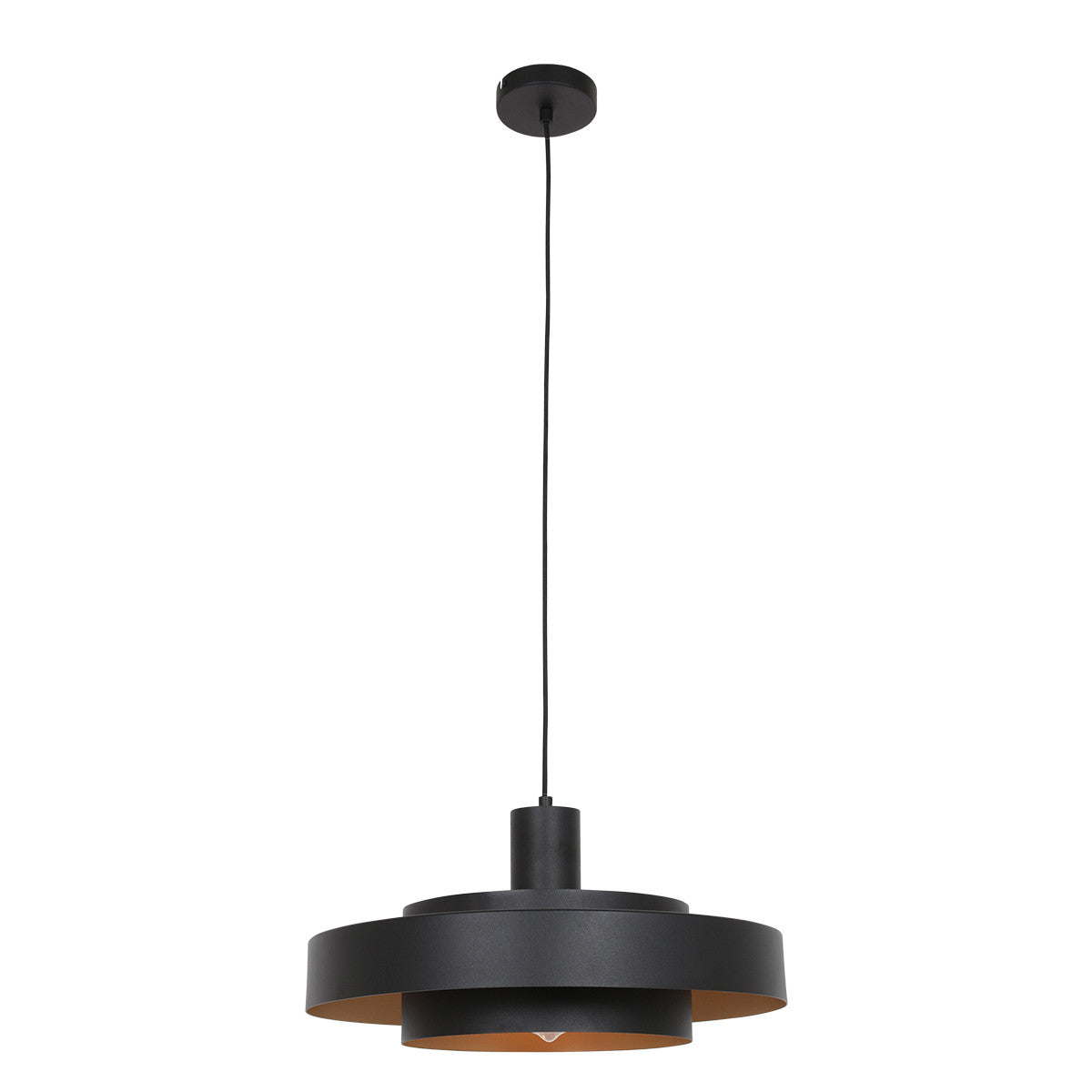 Lampe suspendue en métal noir/doré Aurelia