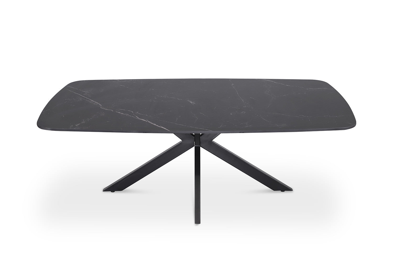 Table basse danoise ovale pierre noire