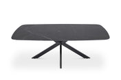 Table basse danoise ovale pierre noire