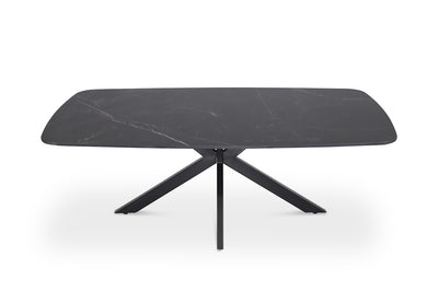 Table basse danoise ovale pierre noire