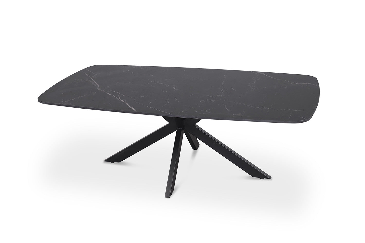 Table basse danoise ovale pierre noire