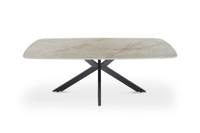 Table basse danoise ovale pierre beige