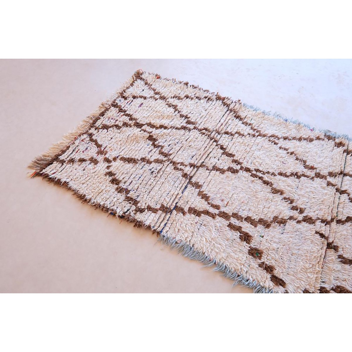 Handcrafted Moroccan Berber Carpet in Premium Wool, 98x278 cm
