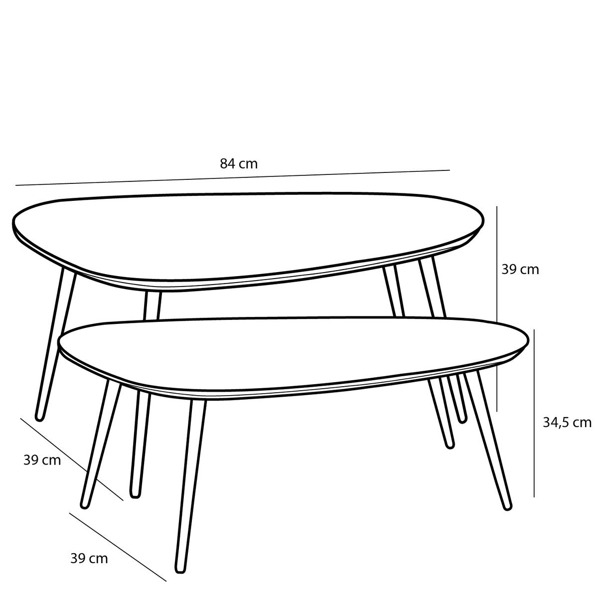 Handcrafted Recycled Wood & Metal Side Table Set (2 pcs)