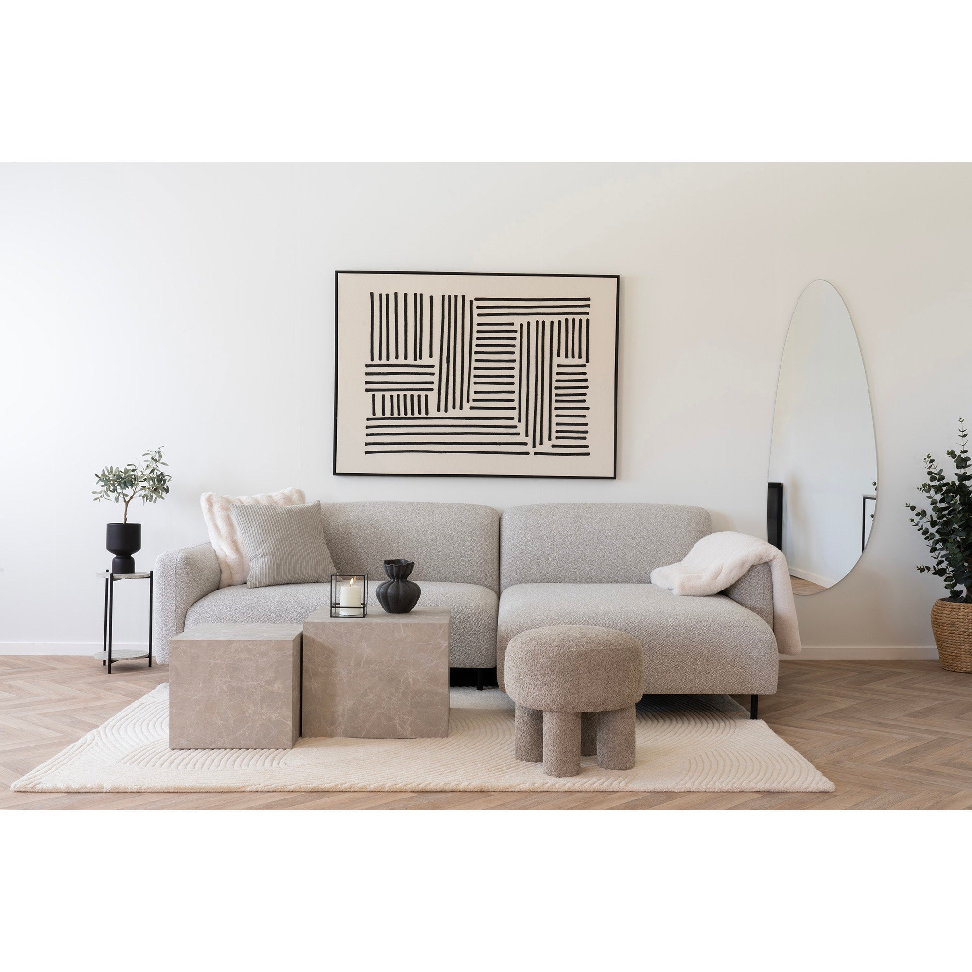 Kobe Cushion - Cushion, sand 45x45 cm