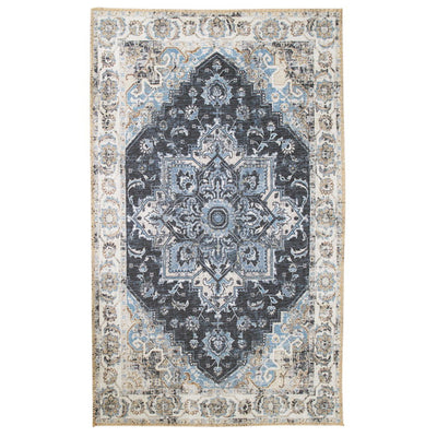 Tapis tissé Serena 160x230cm - Bleu et Crème