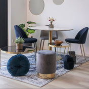 Tapis tissé Serena 160x230cm - Bleu et Crème