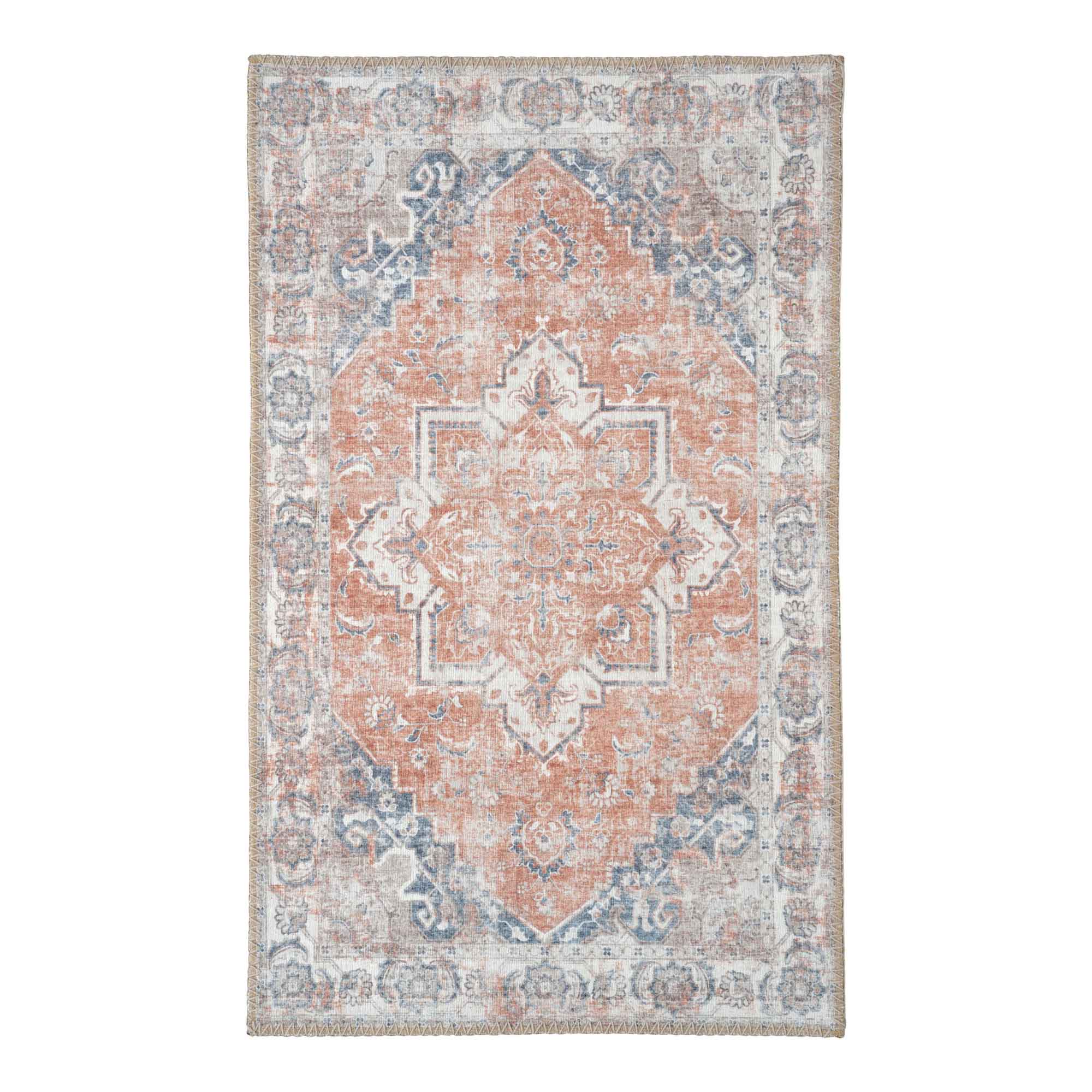Orlena deurmat - oranje/blauw 50x80 cm