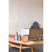 Lampe de table en céramique de luxe faite à la main avec abat-jour en tissu naturel