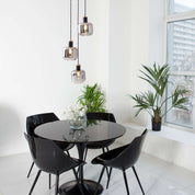 Handmade Black Metal and Glass Ceiling Lamp - Timeless Design