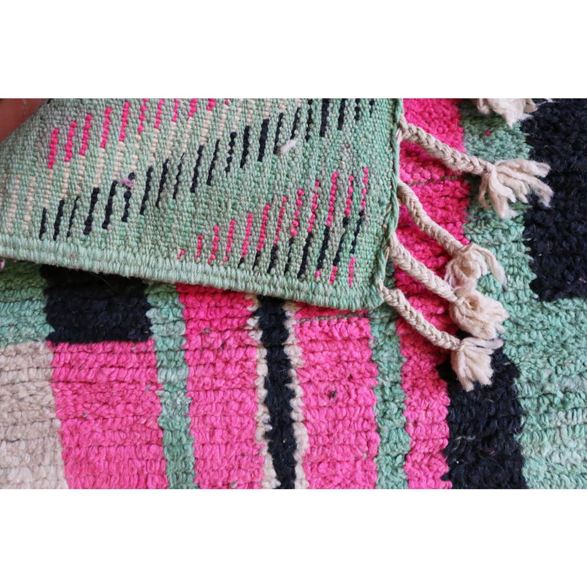 Handmade Moroccan Berber Carpet - Timeless Luxury Design 71x346cm