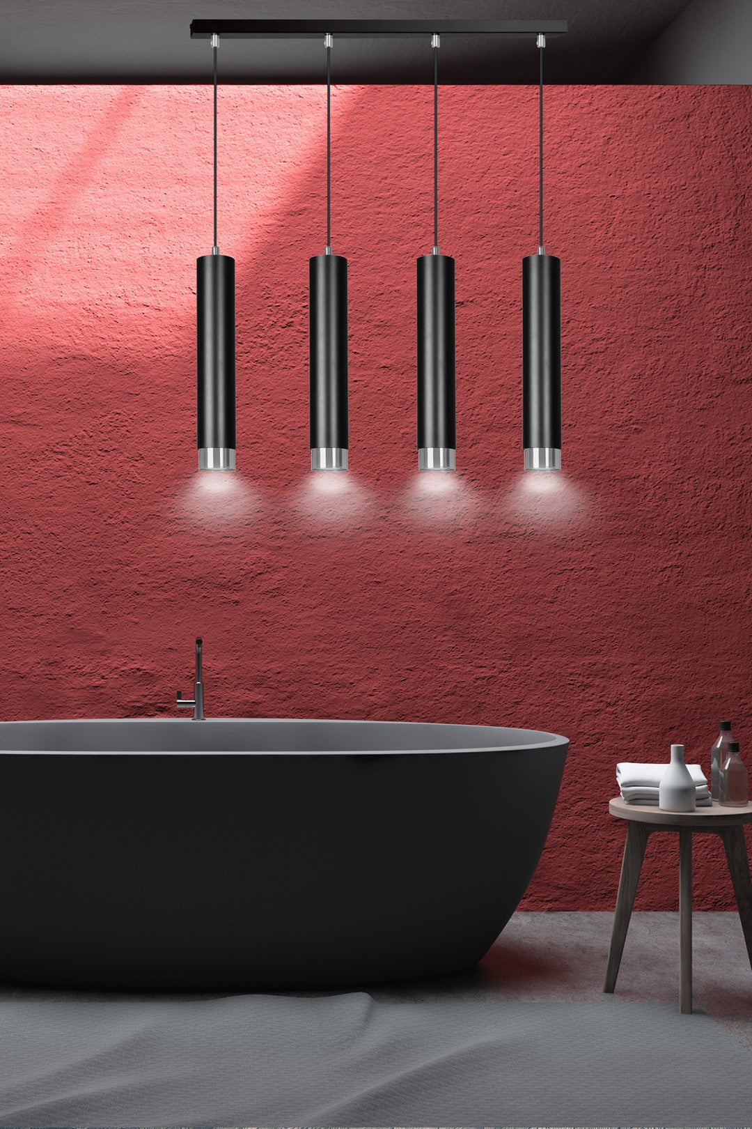 LYONN 4 Black Chrome Pendant Lamp