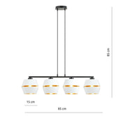 LUNOR 4 Lampe Suspendue en Or Blanc