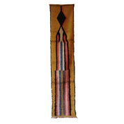 Handcrafted Moroccan Berber Carpet in Timeless Design, 72x336 cm