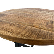 Handcrafted Luxury Round Coffee Table with Artisan Metal Frame