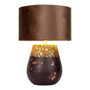 Lampe de table en céramique de luxe faite à la main en beige et gris