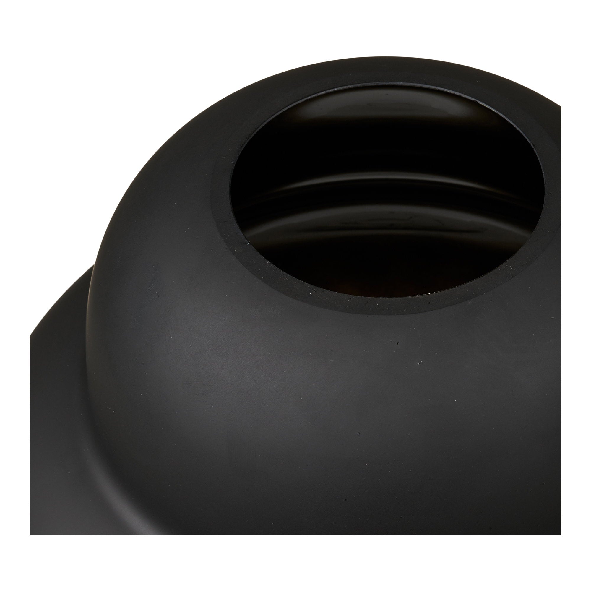 Vase - Vase, mouth blown glass, black ø21x20 cm