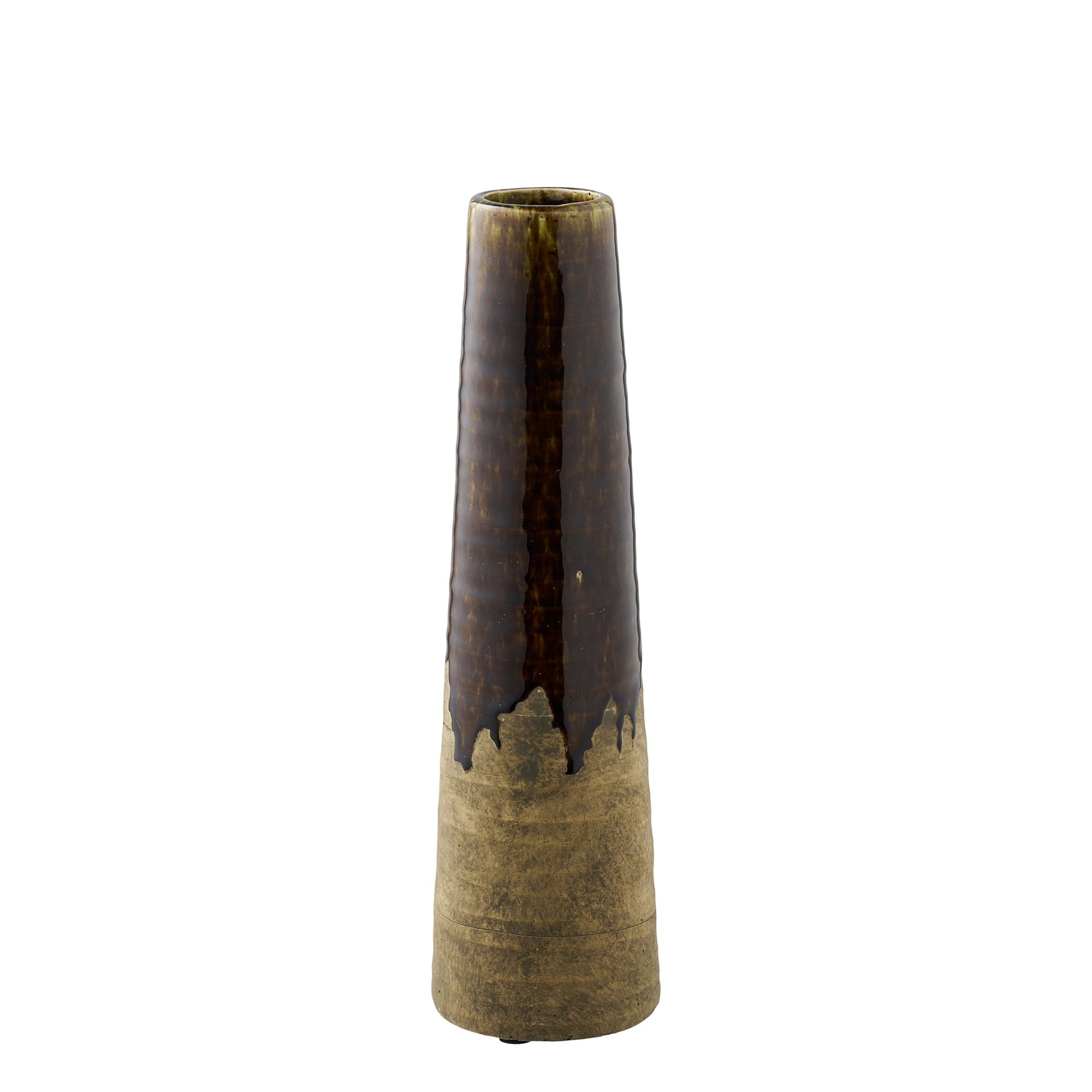 Vase - Vase, ceramic, brown ø11x39 cm