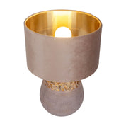 Handcrafted Ceramic Table Lamp in Beige and Gold Design