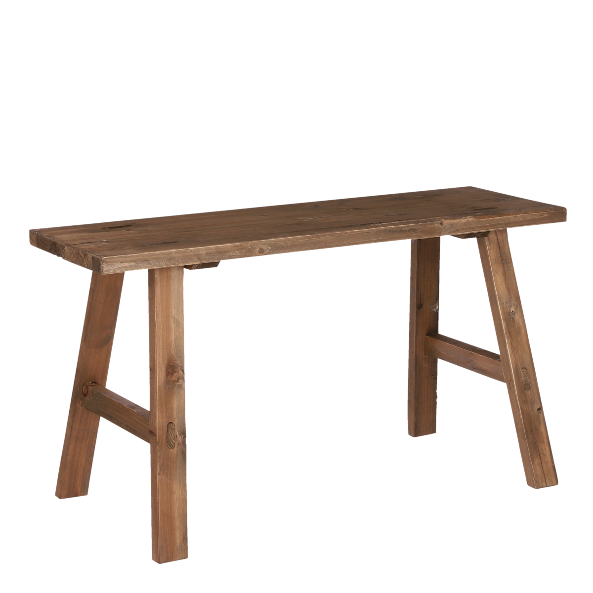 Handcrafted Brown Wooden Bench - Timeless Artisan Design
