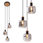 Handmade Black Metal and Glass Ceiling Lamp - Timeless Design