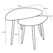 Modern Black Metal Nesting Side Table Set (2 pcs)