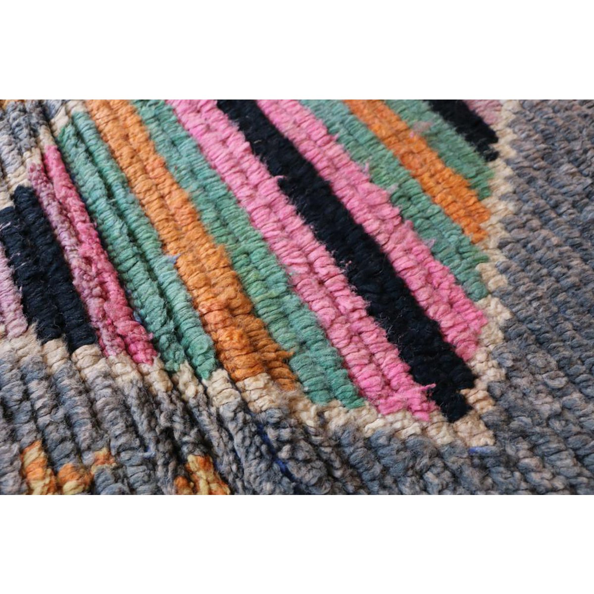 Handcrafted Berber Wool Carpet - Timeless Luxury Design 74x351cm