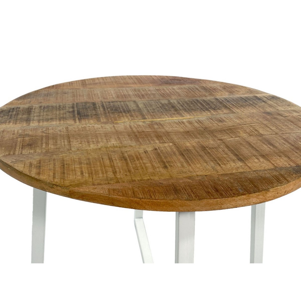 Handcrafted Luxury Round Coffee Table with Artisan Metal Frame