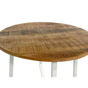 Handcrafted Luxury Round Coffee Table with Artisan Metal Frame