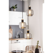 Handmade Black Metal and Glass Ceiling Lamp - Timeless Design