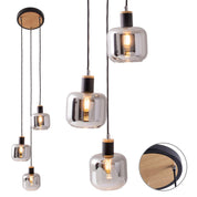 Handmade Black Metal and Glass Ceiling Lamp - Timeless Design