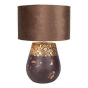 Lampe de table en céramique de luxe faite à la main en beige et gris